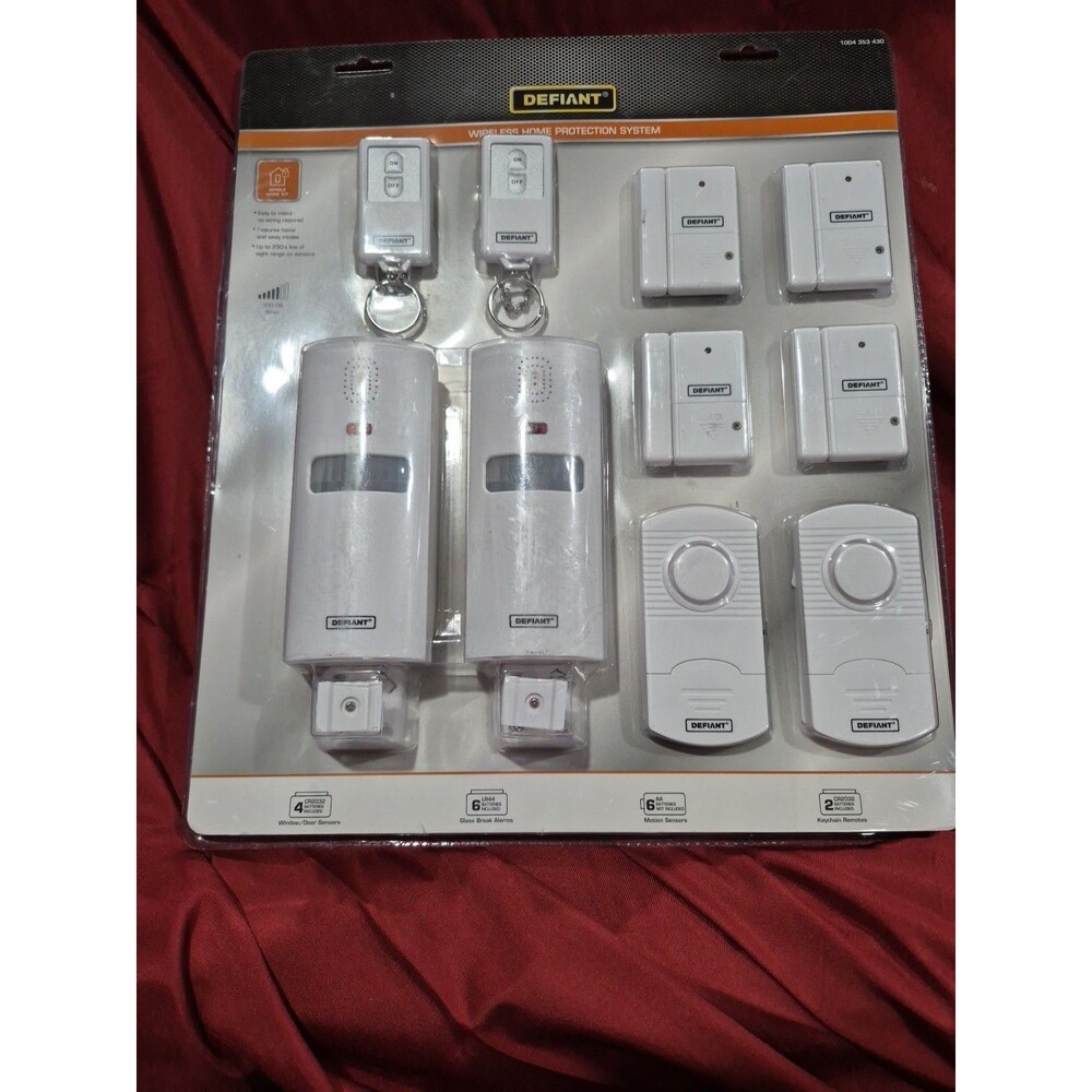 New Defiant Wireless Home Protection Alarm System Kit 1004 353 430 Remote Window